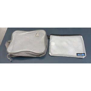 2 Travel Toiletry Bags Kavu Plastic Mesh Compression Gray Bag Zippered
